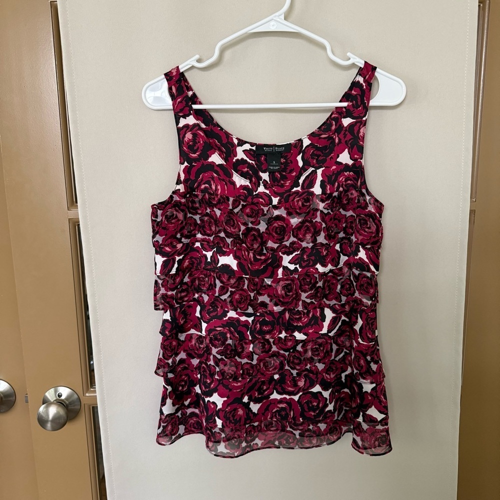 White House Black Market Pink Floral Blouse